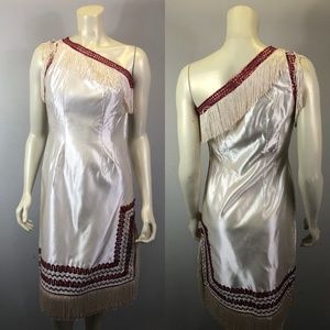 Vintage 1940s Satin Dress CUSTOM PINUP Viva Rockabilly M